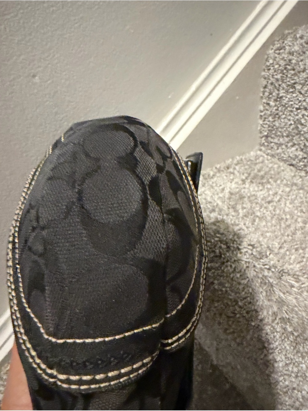 Y2KCoach Soho Signature Jacquard flap shoulder bag in black with silver hardware - Picture 6 of 7